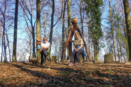 Auf der Gipfelkuppe des Königsberges (alter Vulkan) 462 m